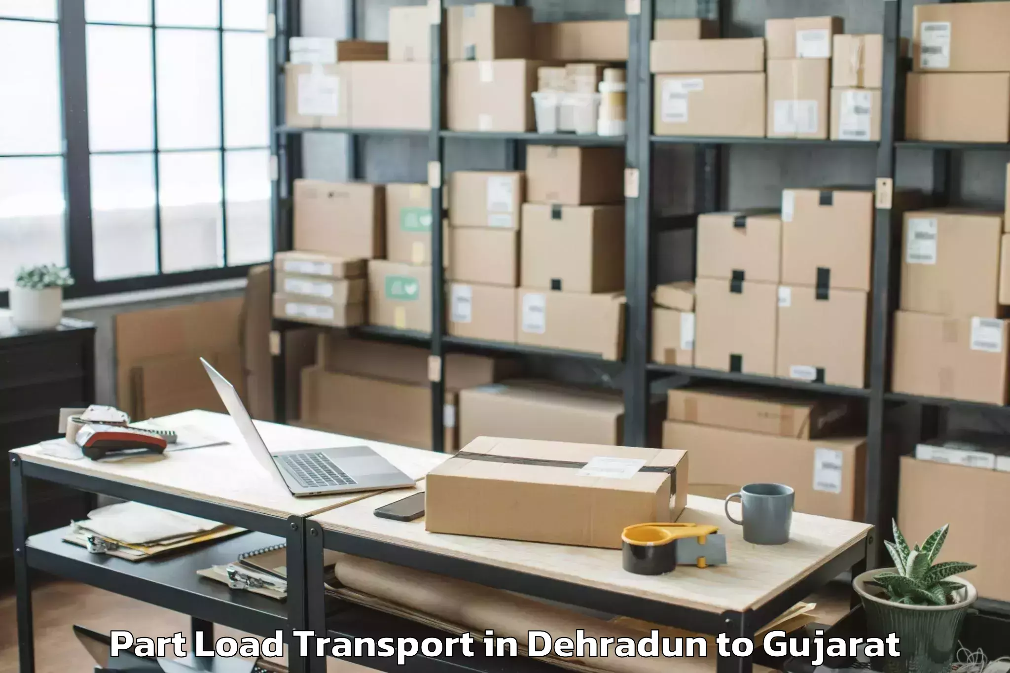 Reliable Dehradun to Hazira Part Load Transport